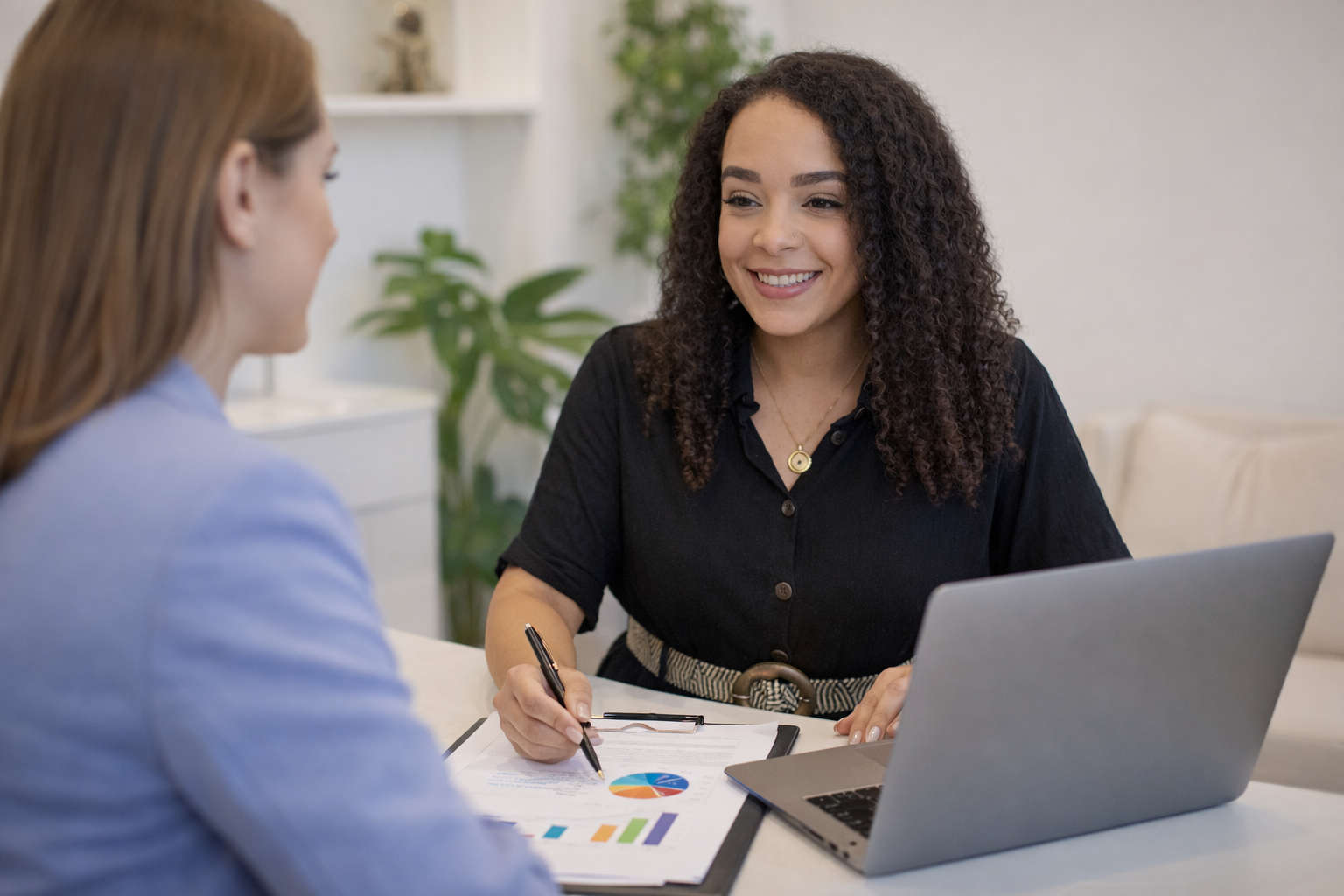 Two women in a collaborative coaching session